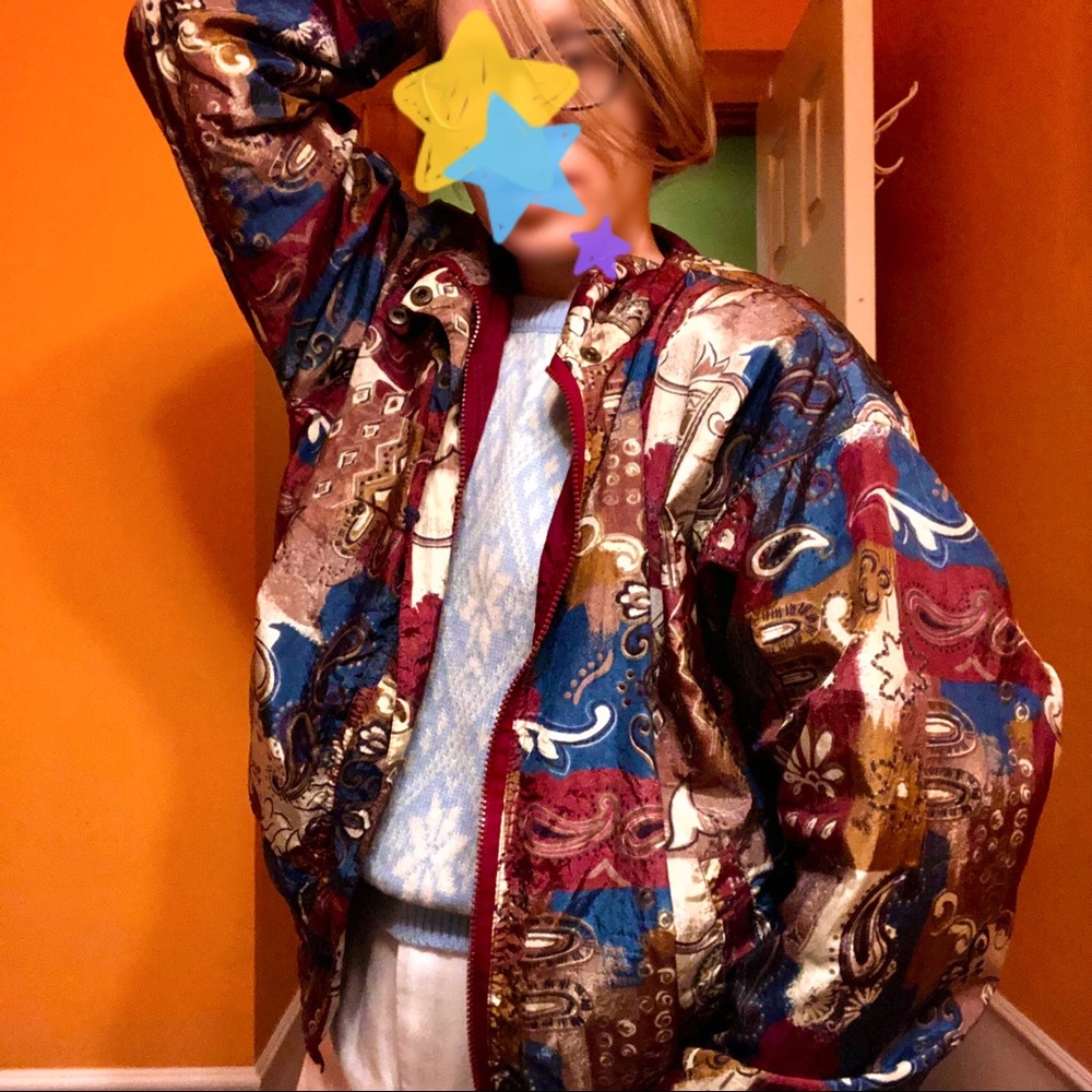 Vintage Patterned Jacket 80s